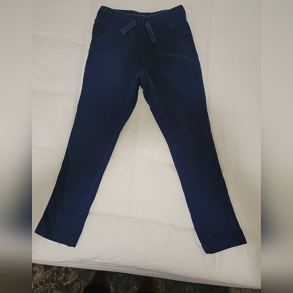 OshKosh Pull on,Navy blue kid boys size 7,elastic waist,string tie,French terry
